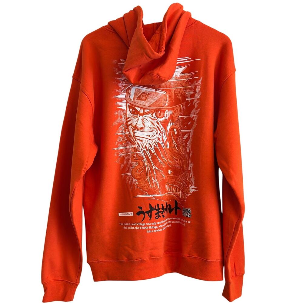 Primitive x Naruto “Beast Hood” Hoodie –‎ Men's Large - Orange - NWT - Picture 4 of 8